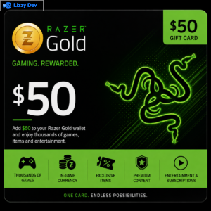 Razer Gold $50 Gift Card – Buy Digital Gaming Gift Card Online | Instant Delivery