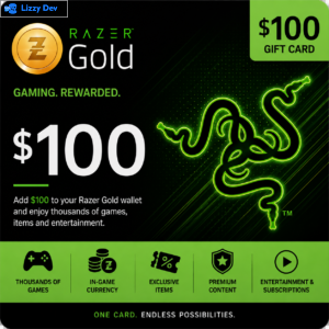 Razer Gold $100 Gift Card – Buy Digital Gaming Gift Card Online | Instant Delivery